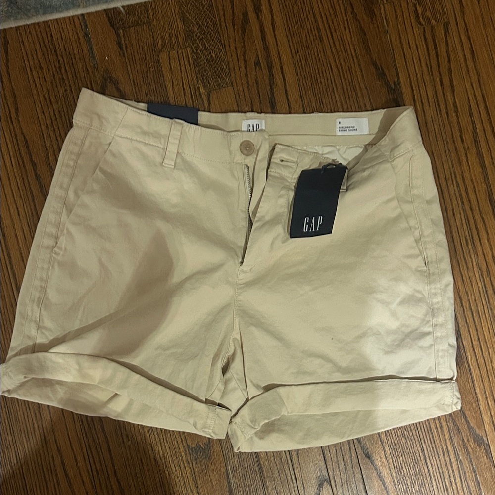 GAP Women's Beige Rolled-Hem Chino Shorts